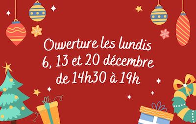 Boutique de jouets ouverte les lundis de décembre